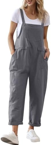 Long Casual Loose Bib Pants Overalls Baggy Rompers Jumpsuit…