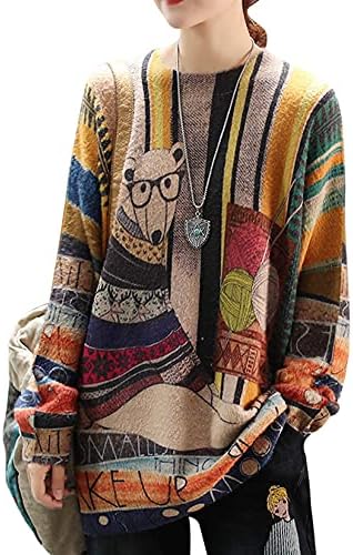 Ugly Christmas Sweater Graphic Printed Oversized Pullover S…