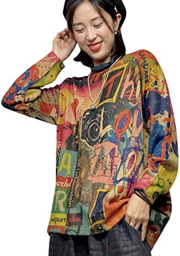 Ugly Christmas Sweater Graphic Printed Oversized Pullover S…