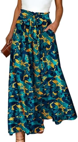 Wide Leg Pants High Waisted Floral Boho Palazzo Culottes Ca…